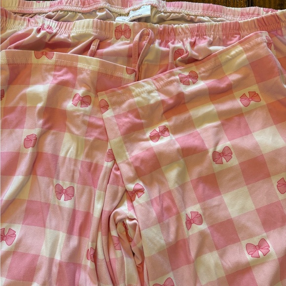 Bobbie Brooks Pink and White Bow Pajama Pants - Picture 3 of 4